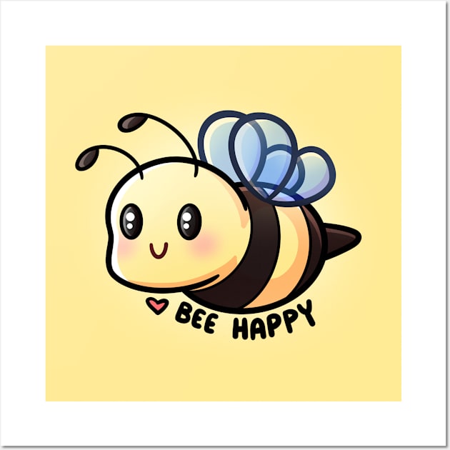 Bee Happy Wall Art by Sammy Doo